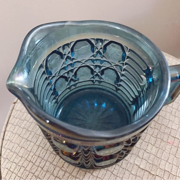 Vintage Indiana Windsor Iridescent Blue Carnival Glass - Creamer only - Picture 7 of 7